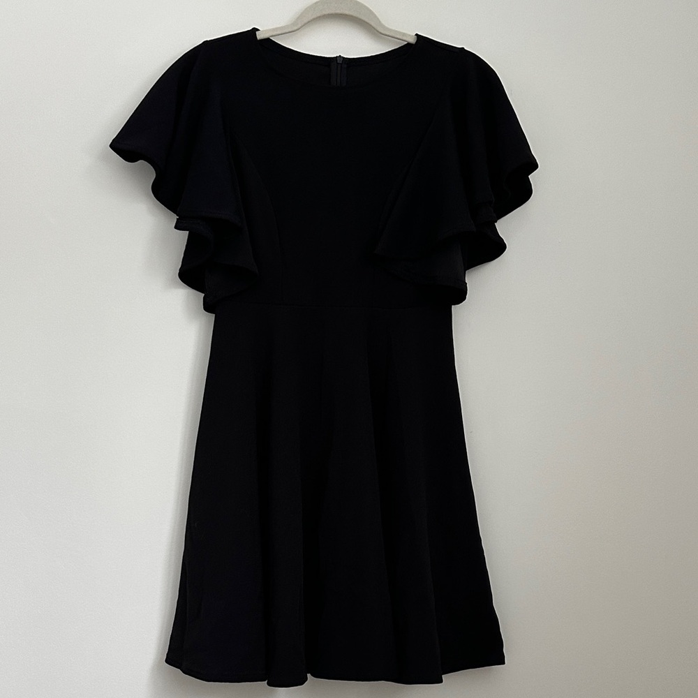 ROMWE Women's Black Stretchy A-Line Swing Flared Skater Cocktail Party Dress